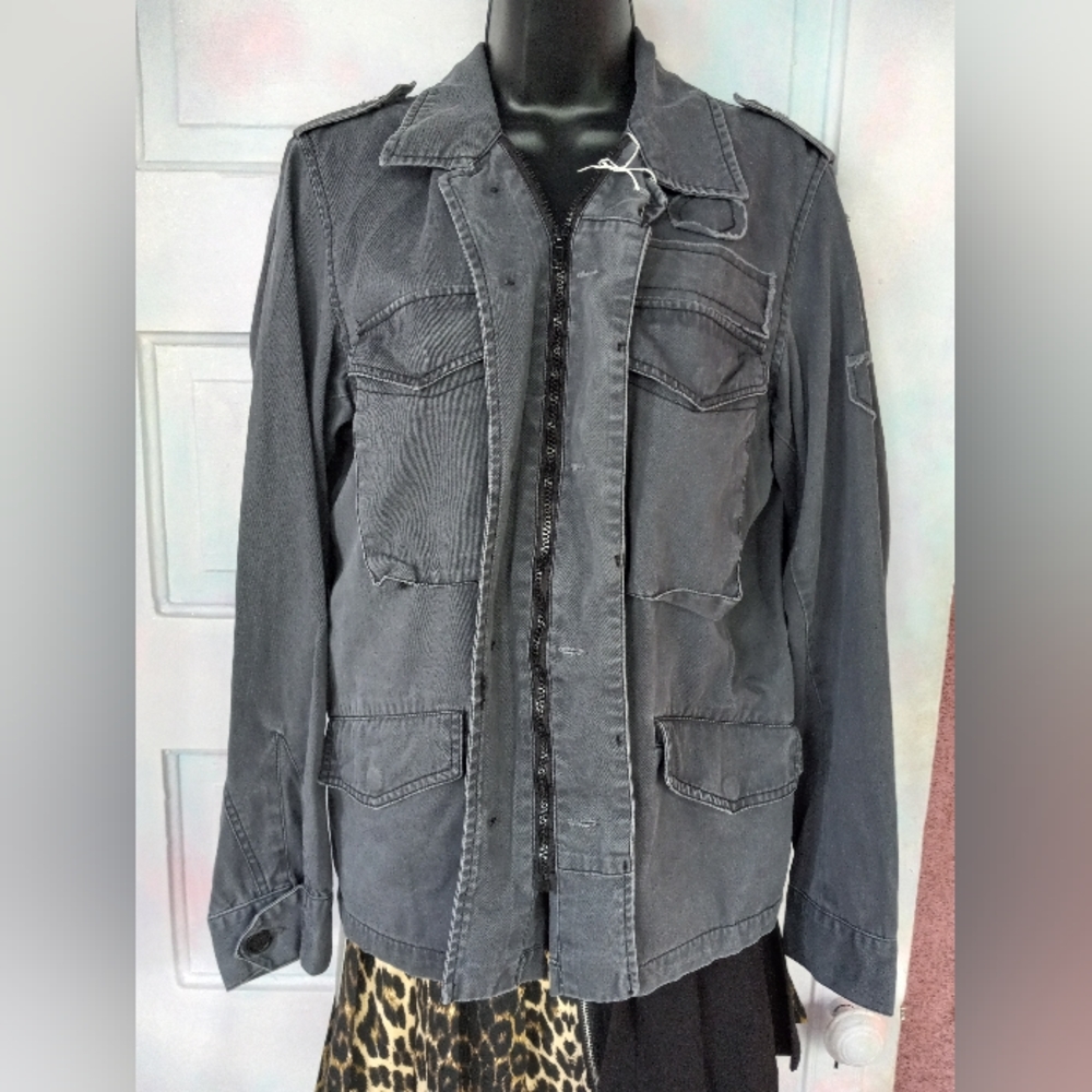 Vintage tripp nyc military goth super rare grey wash jacket! EUC! - Picture 3 of 9